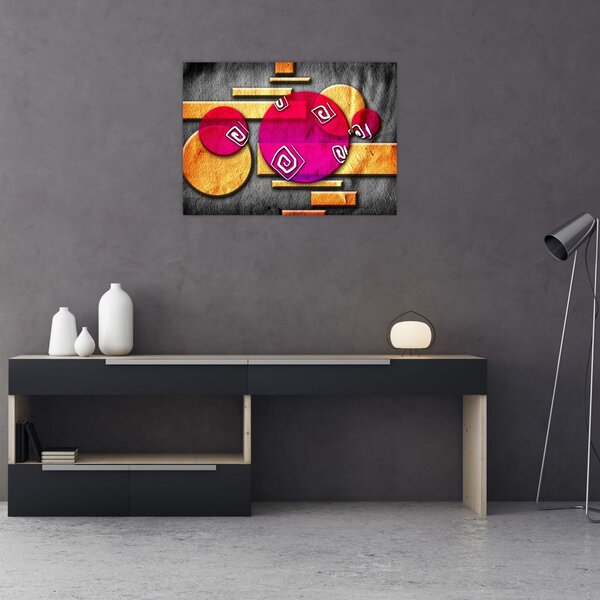 Tablou abstract cu simboluri istorice (70x50 cm)