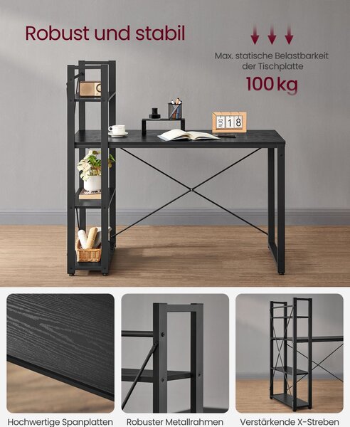 Birou Vasagle Negru 120x119.3x60 cm