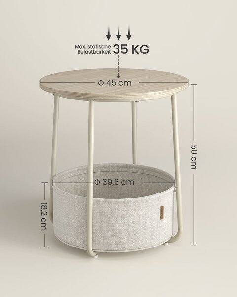 Masuta de cafea Vasagle Alb 45x45x51 cm