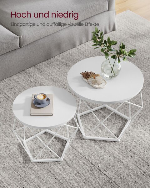 Masuta de cafea Vasagle Alb 48.2x48.2x39.2 cm