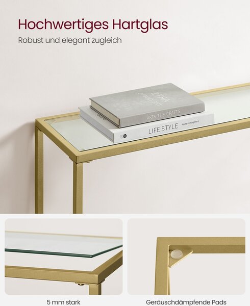 Consola Vasagle Auriu 100.5x20x80 cm
