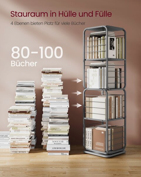 Biblioteca Vasagle Gri 43x43x158 cm