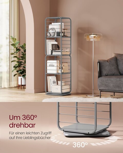Biblioteca Vasagle Gri 43x43x158 cm