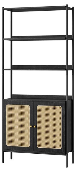 Biblioteca Vasagle Negru 76.4x30x174.7 cm