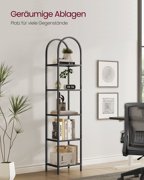 Biblioteca Vasagle Negru 40x30x183 cm