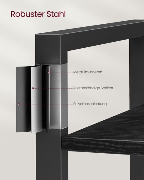 Biblioteca Vasagle Negru 66x30x186 cm