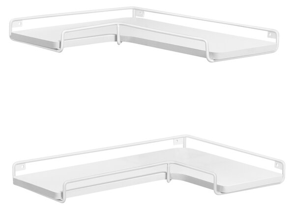 Set 2 rafturi de colt Vasagle Alb 40x29x4 cm