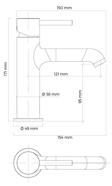Oltens Molle baterie lavoar stativ auriu periat 32203810