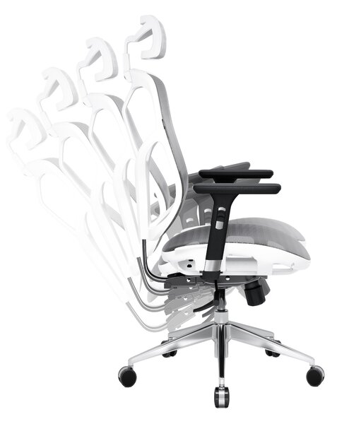 Scaun ergonomic DIABLO V-BASIC: alb-gri Diablochairs