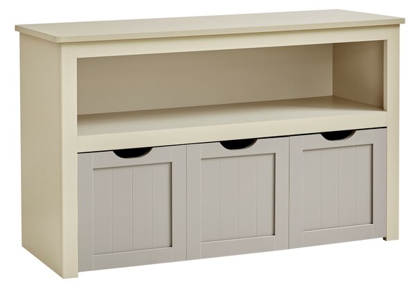 Bancuta cu spatiu depozitare si pantofar Vasagle Bej 102x30x60 cm