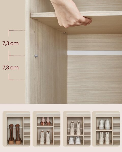 Bancuta cu spatiu depozitare si pantofar Vasagle Alb 78.5x30.3x48 cm
