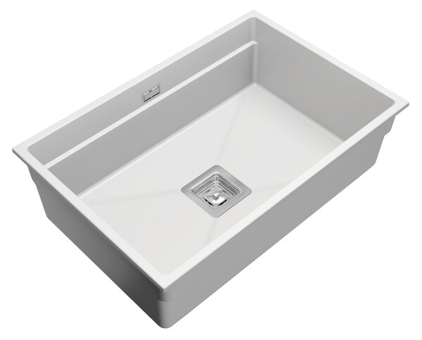 Gamma Decor 7050, chiuvetă granit cu 1 compartiment 700x470x220 mm, alb, GMA-ZLE000107
