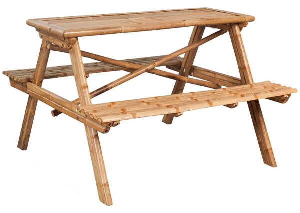 Masă de picnic, 120x120x78 cm, bambus