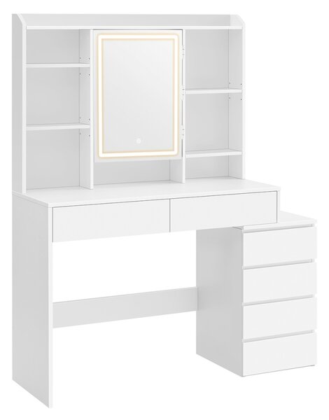 Masa de toaleta cu oglinda iluminata Vasagle Alb 117.5x40x145 cm