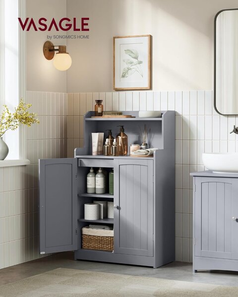 Dulap baie Vasagle Gri 60x30x110 cm