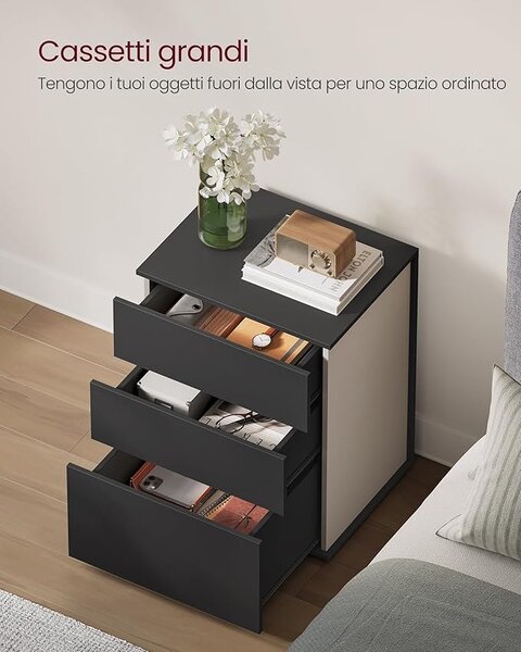 Noptiera Vasagle Gri inchis 45x35x58.7 cm