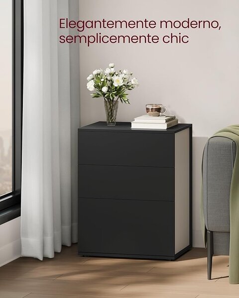 Noptiera Vasagle Gri inchis 45x35x58.7 cm