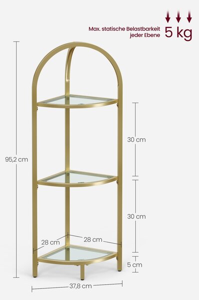Raft de colt Vasagle Auriu 37.8x28x95.2 cm