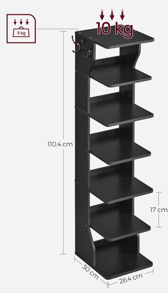 Pantofar Vasagle Negru 26.4x30x110.4 cm