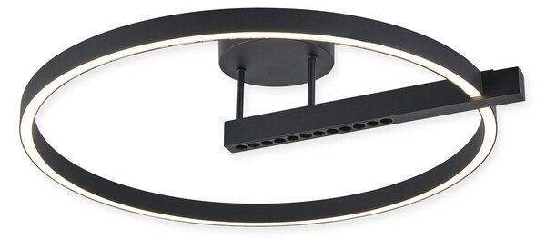 Plafoniera LED Klausen Himera PL1 48W 2546lm 4000K Negru 60x14cm Moderna Corp Iluminat Interior Design Minimalist Eficienta Energetica Durabila