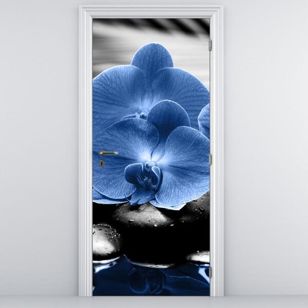 Fototapeta pentru ușă - flori albastre (95x205cm)