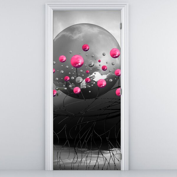 Fototapet pentru ușă - Sferă roz abstract (95x205cm)