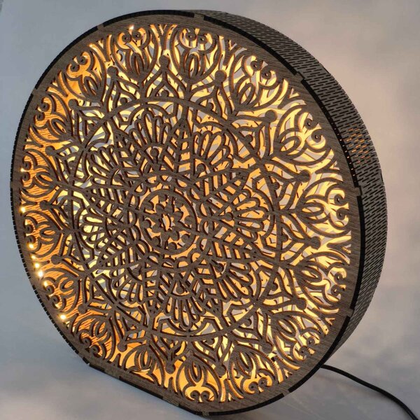 Lampă decorativă din lemn cu mandală | LYLI