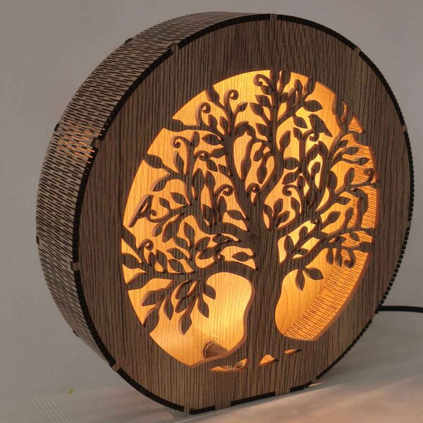 Arborele Vieții – lampă din lemn cu iluminare LED | RUIF