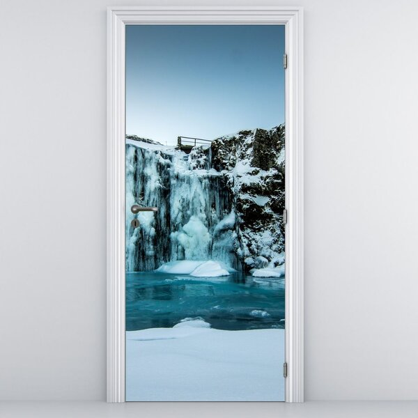 Fototapet pentru ușă - Cascadă înghețată (95x205cm)