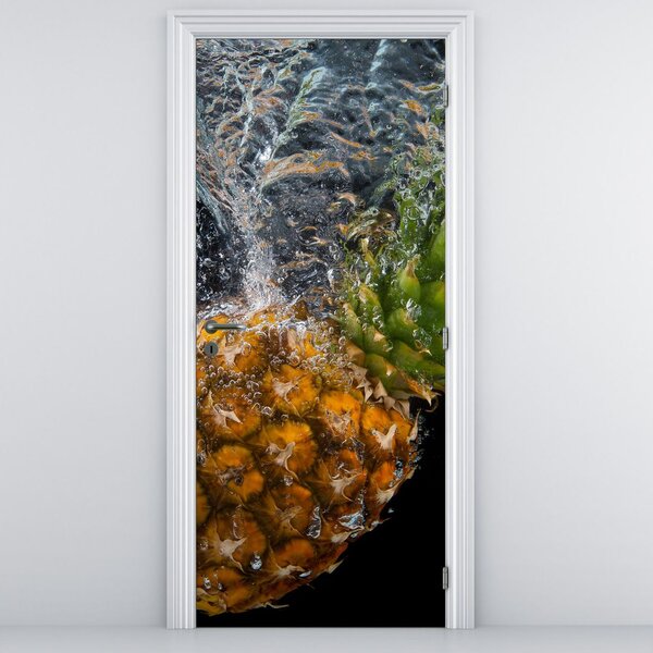 Fototapet pentru ușă - Ananas în apă (95x205cm)