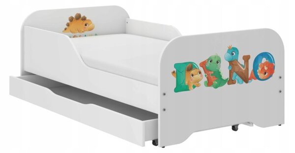 Pat pentru copii MIKI, 160 x 80 cm, cu saltea și somieră cu lamele – DINO KIDS