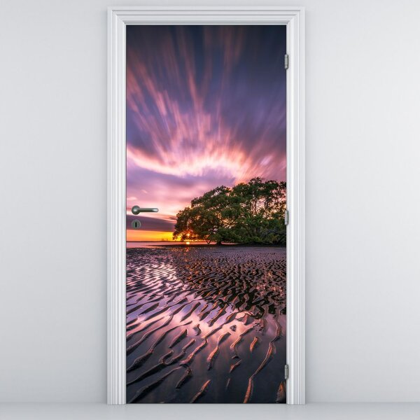 Fototapet pentru ușă - Plaja la apus de soare (95x205cm)