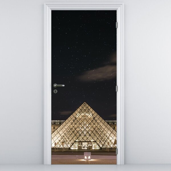 Fototapet pentru ușă - Louvre noaptea (95x205cm)