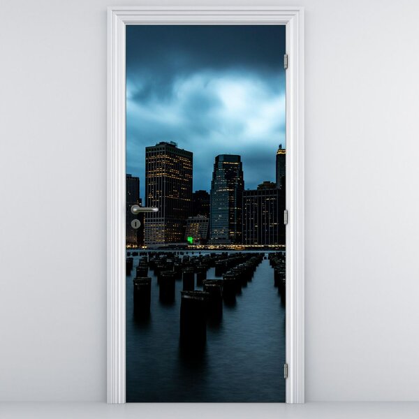 Fototapet pentru ușă - Vedere asupra zgârie-norilor din New York (95x205cm)