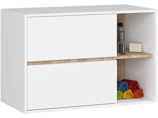 Set mobilier baie Vambos standard (alb + stejar sonoma). Promo -14%. 1152115