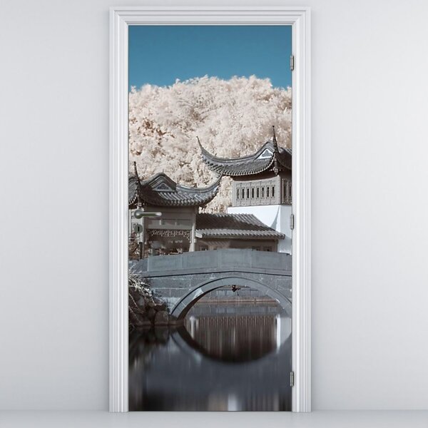 Fototapet pentru ușă - Copacii înfloriți în Asia (95x205cm)