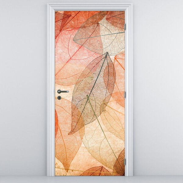 Fototapet pentru ușă - Frunze de toamnă pictate (95x205cm)