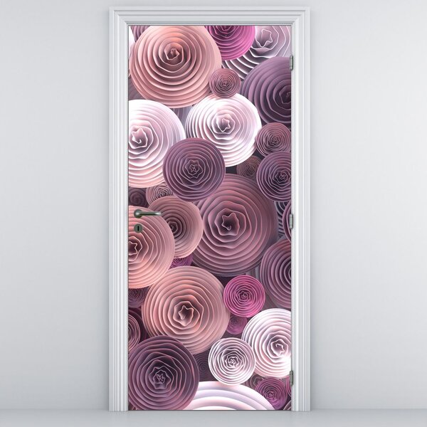 Fototapet pentru ușă - Abstract flori de trandafir (95x205cm)