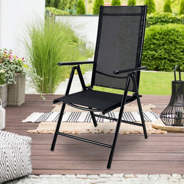 Scaun de grădină MARBELLA, set 2 buc., pliabil, negru/antracit Casaria