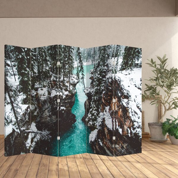 Paravan - Râul de munte iarna (210x170 cm)