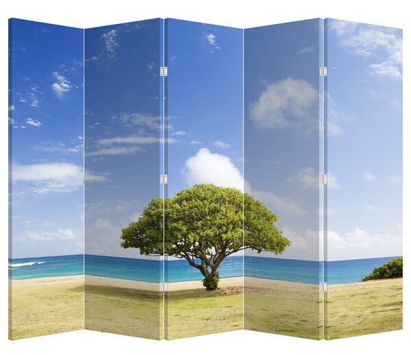 Paravan - Plaja cu copac (210x170 cm)