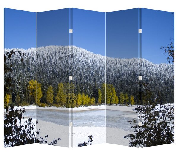 Paravan - Munții înzăpeziți iarna (210x170 cm)