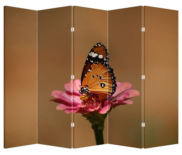 Paravan - Fluture pe floare (210x170 cm)