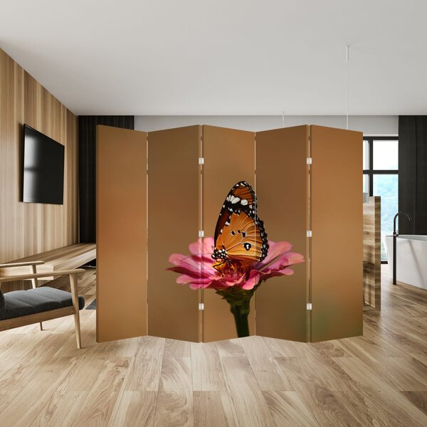 Paravan - Fluture pe floare (210x170 cm)