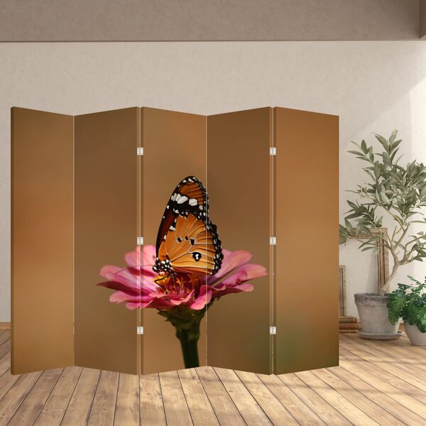 Paravan - Fluture pe floare (210x170 cm)