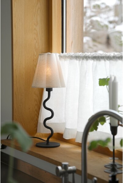 Markslöjd 109171 - Lampă de masă VEYA 1xE14/40W/230V, abajur din in, negru