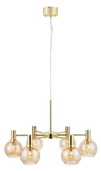 Markslöjd 109153 - Lustru suspendat pe cablu AMBRA 6xE14/40W/230V auriu/bej fumuriu