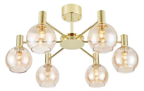 Markslöjd 109152 - Lustră aplicată AMBRA 6xE14/40W/230V auriu/bej fumuriu