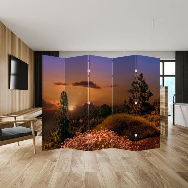Paravan naturii - Apus de soare (210x170 cm)