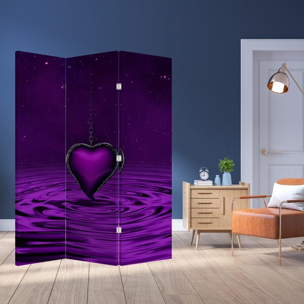 Paravan - Inima violetă (126x170 cm)